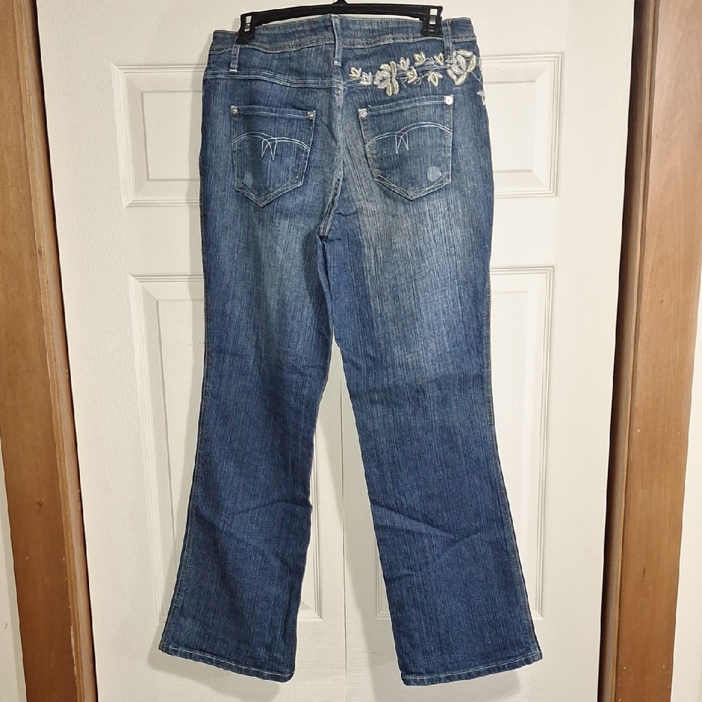 Vintage 80s Gitano 5 Pocket Embroidered Blue Denim Jeans-12 - Picture 3 of 8